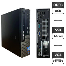Комп'ютер Dell OptiPlex 990 USFF / Intel Core i5-2400S (4 ядра по 2.5 - 3.3 GHz) / 8 GB DDR3 / 120 GB SSD / Intel HD Graphics 2000 / DVD-ROM / VGA б/в