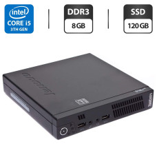 Неттоп Lenovo ThinkCentre M92p Tiny USFF / Intel Core i5-3470T (2 (4) ядра по 2.9 - 3.6 GHz) / 8 GB DDR3 / 120 GB SSD / Intel HD Graphics 2500 / VGA / Блок живлення б/в