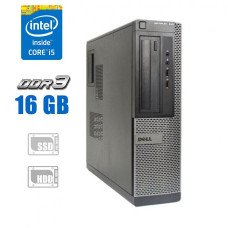 Комп'ютер Б-клас Dell OptiPlex 390 DT / Intel Core i5-2500K (4 ядра по 3.3 - 3.7 GHz) / 16 GB DDR3 / 120 GB SSD + 500 GB HDD / Intel HD Graphics 2000 / DVD-ROM б/в