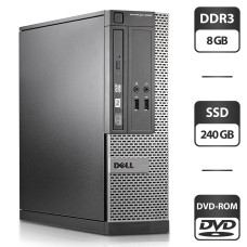 Комп'ютер Dell OptiPlex 3020 SFF / Intel Core i5-4590 (4 ядра по 3.3-3.7 GHz) / 8 GB DDR3 / 240 GB SSD / Intel HD Graphics 4600 / DVD-ROM / VGA б/в