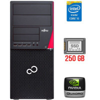 Комп'ютер Fujitsu Esprimo P720 E90+ Tower / Core i5-4590 (4 ядра по 3.3-3.7 GHz) / 16GB DDR3 / 250GB SSD / Quadro 2000, 1 GB GDDR5, 128-bit / 280W / DisplayPort / DVI б/в