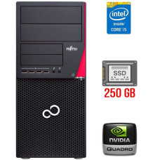 Комп'ютер Fujitsu Esprimo P720 E90+ Tower / Core i5-4590 (4 ядра по 3.3-3.7 GHz) / 16GB DDR3 / 250GB SSD / Quadro 2000, 1 GB GDDR5, 128-bit / 280W / DisplayPort / DVI б/в