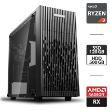 Ігровий ПК Deepcool Matrexx 30 Tower / AMD Ryzen 3 1200 (4 ядра по 3.1 - 3.4 GHz) / 8 GB DDR4 / 120 GB SSD + 500 GB HDD / AMD Radeon RX 470, 4 GB GDDR5, 25