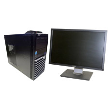 Комплект ПК: Acer Veriton M4620G Tower / Intel Core i3-3240 (2 (4) ядра по 3.4 GHz) / 8 GB DDR3 / 500 GB HDD / Intel HD Graphics 2500 / DVD-RW + Монітор Dell E2210H / 22" (1920x1080) TN / 1x DVI, 1x VGA / 2x 1W / VESA 100x100 б/в