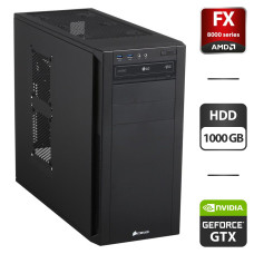 Ігровий ПК Corsair / AMD FX-8320E 8 ядер по 3.2 - 4.0 GHz / 8 GB DDR3 / 1 TB HDD / GeForce GTX 750 Ti, 2 GB GDDR5 / DVD-ROM / 500W б/в