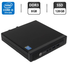 Комп'ютер HP EliteDesk 800 G1 Desktop Mini USFF / Intel Core i5-4590T (4 ядра по 2.0 - 3.0 GHz) / 8 GB DDR3 / 128 GB SSD / Intel HD Graphics 4600 / VGA б/в
