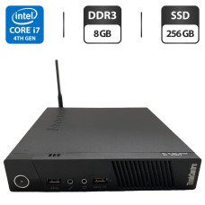 Неттоп Lenovo ThinkCentre M93 Tiny USFF / Intel Core i7-4765T (4 (8) ядра по 2.0 - 3.0 GHz) / 8 GB DDR3 / 256 GB SSD / Intel HD Graphics 4600 / HDMI / W-iFi б/в