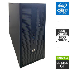 Комп'ютер HP ProDesk 600 G1 Tower / Intel Core i7-4770 (4 (8) ядра по 3.4 - 3.9 GHz) / 8 GB DDR3 / 240 GB SSD + 500 GB HDD / GeForce GT 740, 2 GB GDDR3, 128-bit / DVI б/в