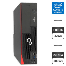 Комп'ютер Fujitsu Esprimo D757 E90+ SFF / Intel Core i5-6500 (4 ядра по 3.2 - 3.6 GHz) / 32 GB DDR4 / 500 GB SSD NEW / Intel HD Graphics 530 / DVI б/в