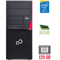 Комп'ютер Fujitsu Esprimo P720 E90+ Tower / Intel Core i3-4160 (2(4) ядра по 3.6GHz) / 8GB DDR3 / 120GB SSD / HD Graphics 4400 / 280W / DisplayPort / DVI б/в