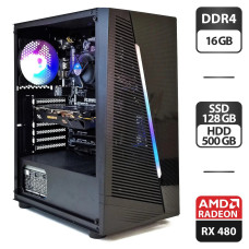 Ігровий ПК Frontier Karo 22A Tower / Core i5-4440 (4 ядра по 3.1-3.3 GHz) / 16GB DDR4 / 128GB SSD + 500GB HDD / Radeon RX 480, 8 GB GDDR5, 256-bit / 600W б/в