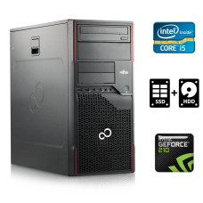 Комп'ютер Fujitsu Esprimo P700 E90+ Tower / Intel Core i5-2400 (4 ядра по 3.1 - 3.4 GHz) / 8 GB DDR3 / 120 GB SSD + 500 GB HDD / nVidia GeForce 210, 1 GB GDDR3, 64-bit / DVD-RW / HDMI б/в