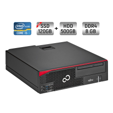 Комп'ютер Fujitsu Esprimo D757 E90+ SFF / Intel Core i5-6500 (4 ядра по 3.2 - 3.6 GHz) / 8 GB DDR4 / 120 GB SSD NEW + 500 GB HDD / Intel HD Graphics 530 / DVI б/в