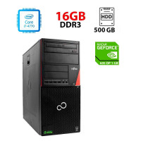 Комп'ютер Fujitsu Esprimo P920 Tower / Intel Core i7-4770 (4 (8) ядра по 3.4 - 3.9 GHz) / 16 GB DDR3 / 500 GB HDD / nVidia GeForce 605 DP, 1 GB DDR3, 64-bit б/в