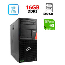 Комп'ютер Fujitsu Esprimo P920 Tower / Intel Core i7-4770 (4 (8) ядра по 3.4 - 3.9 GHz) / 16 GB DDR3 / 500 GB HDD / nVidia GeForce 605 DP, 1 GB DDR3, 64-bit б/в