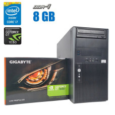 Ігровий ПК Hyundai Tower / Intel Core i7-6700 (4 (8) ядра по 3.4 - 4.0 GHz) / 8 GB DDR4 / 120 GB SSD + 500 GB HDD / nVidia GeForce GT 1030, 2 GB DDR5, 64-bit NEW / Windows 10 (ліцензія) б/в