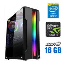 Ігровий ПК Tower NEW / Intel Core i7-2600K (4 (8) ядра по 3.4-3.8 GHz) / 16 GB DDR3 NEW / 240 GB SSD NEW / GeForce GTX 1050 Ti, 4 GB GDDR5, 128-bit NEW / 500W NEW б/в
