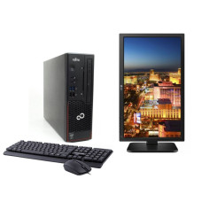 Комплект ПК: Fujitsu Esprimo C720 SFF / Intel Core i5-4670 (4 ядра по 3.4-3.8 GHz) / 8GB DDR3 / 240GB SSD / HD Graphics 4600 + Монітор 24" IPS / DVI, VGA, Audio / 2x 1W + Maxxter USB Black б/в