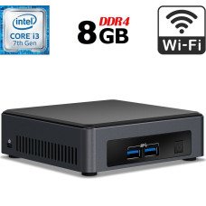 Неттоп Intel NUC NUC7i3DNB USFF / Intel Core i3-7100U (2 (4) ядра по 2.4 GHz) / 8 GB DDR4 / 250 GB SSD / Intel HD Graphics 620 / HDMI / Wi-Fi б/в