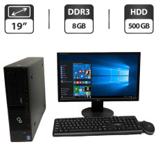 Комплект ПК: Fujitsu Esprimo E710 E90+ Tower / Intel Core i5-3470 (4 ядра по 3.2 - 3.6 GHz) / 8 GB DDR3 / 500 GB HDD / Intel Graphics + Монітор 20" (1600x900) TN / VGA б/в