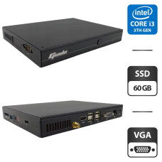 Комп'ютер Giada i53 USFF / Intel Core i3-3227U (2(4) ядра по 1.9GHz) / 4GB DDR3 / 60GB SSD /HD Graphics 4000 / VGA б/в