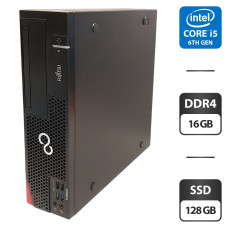 Комп'ютер Fujitsu Esprimo D956 E90+ SFF / Intel Core i5-6400 (4 ядра по 2.7 - 3.3 GHz) / 16 GB DDR4 / 256 GB SSD / Intel HD Graphics 530 / DVI б/в