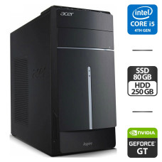 Компьютер Acer / Core i5-4460 (4 ядра по 3.2-3.4GHz) / 8GB DDR3 / 80GB SSD + 250GB HDD / GeForce GT 705, 1 GB / DVD-ROM б/в