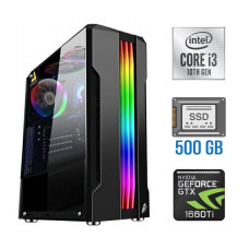 Ігровий ПК Tower / Intel Core i3-10100F (4 (8) ядра по 3.6 - 4.3 GHz) NEW / 16 GB DDR4 NEW / 500 GB SSD NEW / nVidia GeForce GTX 1660 Ti, 6 GB GDDR6, 192-bit б/в