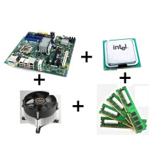 Комплект б/в: Материнська плата Q45 LGA775+Intel Core 2 Quad Q8200 (4 ядра по 2.33 GHz)+4 GB DDR2+Кулер