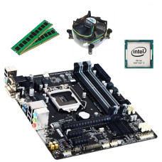 Комплект б/в: Материнська плата Gigabyte GA-B85M-DS3H/ Core i5-4460 4 ядра 3.2 - 3.4 GHz/8GB DDR3 + Кулер