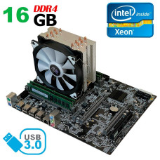 Материнська плата+CPU+RAM+Кулер: X99 V202 + Intel Xeon E5-2680v3 (12 ядер по 2.5GHz) + 16GB DDR4