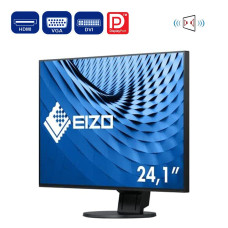 Монітор EIZO FlexScan EV2456 / 24" (1920x1200) IPS / DisplayPort, HDMI, DVI, VGA, USB 3.1, Audio / VESA 100x100 / Вбудовані колонки 2x 1W б/в