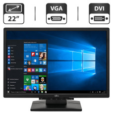 Монітор Fujitsu E-Line E22W-6 / 22'' TN / VGA, DVI / Вбудовані колонки 2x 3W / VESA 100x100 + Кабелі підключення б/в