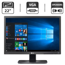 Монітор LG Flatron 22EB23PY-B / 22'' TN / VGA, DVI, DisplayPort, USB / Вбудовані колонки 2x 2W / VESA 100x100 + Кабелі підключення б/в