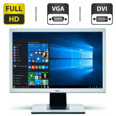 Монітор Б-клас Fujitsu B24W-5 / 24'' (1920x1200) TN / VGA, DVI / Вбудовані колонки 2x 1W + Кабелі підключення б/в