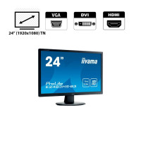 Монітор Iiyama ProLite E2483HS / 24" (1920x1080) TN / VGA, DVI, HDMI, Audio / VESA 100x100 б/в