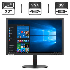 Монітор Б-класс Lenovo ThinkVision T2254A / 22" (1680x1050) TN / VGA, DVI + Кабелі підключення б/в