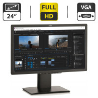 Монітор Б-клас Fujitsu B24T-7 / 24" (1920x1080) TN / USB 2.0, VGA, DVI, HDMI / Вбудовані колонки 2x 1W / VESA 100x100 б/в