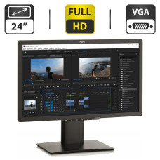Монітор Б-клас Fujitsu B24T-7 / 24" (1920x1080) TN / USB 2.0, VGA, DVI, HDMI / Вбудовані колонки 2x 1W / VESA 100x100 б/в