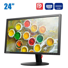 Монітор Lenovo ThinkVision T2424pA / 24" (1920x1080) IPS / HDMI, VGA, DisplayPort, USB 3.0 / VESA 100x100 б/в
