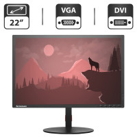 Монітор Б-класс Lenovo ThinkVision T2254A / 22" (1680x1050) TN / DVI, VGA + Кабелі підключення б/в