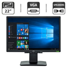 Монітор Б-клас Fujitsu B22W-6 / 22" (1680x1050) TN / VGA, DVI, DisplayPort / Вбудовані колонки 2x 2W / VESA 100x100 б/в