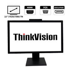 Монітор Lenovo T2224z / 22" (1920x1080) IPS LED / DP, HDMI, VGA б/в