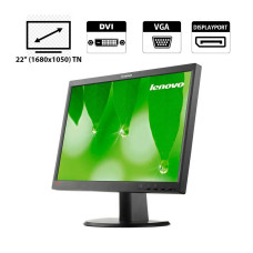Монітор Lenovo LT2252p / 22" (1680x1050) TN WLED / VGA, DVI, DP, Audio Port б/в