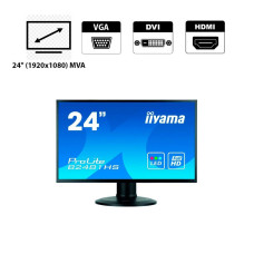 Монітор Iiyama ProLite XB2481HS/24" (1920x1080) MVA/VGA, DVI, HDMI б/в