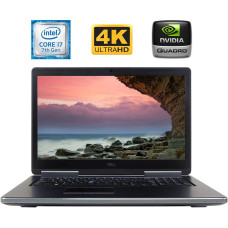 Мобільна робоча станція Dell Precision 7720 / 17.3" (3840x2160) IPS / Intel Core i7-7820HQ (4 (8) ядра по 2.9 - 3.9 GHz) / 32 GB DDR4 / 1000 GB SSD / nVidia Quadro P3000, 6 GB GDDR5, 192-bit / WebCam / miniDP / HDMI б/в