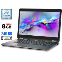 Ультрабук Б-класс Dell Latitude E7470 / 14" IPS / Core i5-6300U (2(4) ядра по 2.4-3 GHz) / 8GB DDR4 / 240GB SSD M.2 / HD Graphics 520 / WebCam / HDMI / miniDP / Win 10 б/в
