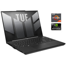 Ігровий ноутбук Asus TUF Gaming Advantage A16 FA617NS / 16" (1920x1200) IPS / AMD Ryzen 7 7735HS (8 (16) ядер по 3.2 - 4.75 GHz) / 16 GB DDR4 / 1000 GB SSD / AMD Radeon RX 7600S, 8 GB GDDR6, 128-bit / WebCam б/в
