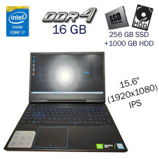 Ігровий ноутбук Б-клас Dell G5 15 5590 / 15.6" (1920x1080) IPS / Intel Core i7-9750H (6 (12) ядер по 2.6 - 4.5 GHz) / 16 GB DDR4 / 256 GB SSD+1000 GB HDD / nVidia GeForce GTX 1660 Ti, 6 GB GDDR6, 192-bit / WebCam б/в