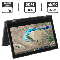 Нетбук Б-клас Lenovo 300e ChromeBook 2nd Gen / 11.6" (1366x768) TN Touch / Intel Celeron N4020 (2 ядра по 1.1 - 2.8 GHz) / 4 GB DDR4 / 32 GB eMMC / Intel UHD Graphics 600 / WebCam / ChromeOS б/в